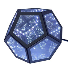 Lampada da gioco a dodecaedro LED RGBW, lampada da tavolo 3D Infinity per arredamento camera da letto