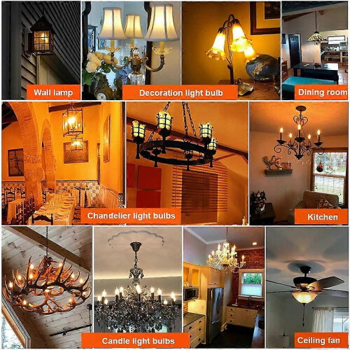 LED Vintage Edison Light Bulb Antique Amber Dimmable E27 E14 B22 Filament 1