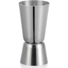 Medidor doble de acero inoxidable de 25 ml y 50 ml para coctelería.