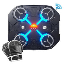 (Bluetooth, Black) Kids Music Boxing Machine with Gloves, Bluetooth Smart Boxing Training Wall Target Punching Pads Compatible Kids Birthday Gift