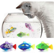 Robot Fish Cat Toy with LED Light, Interactive Swimming Pet Toy for Indoor Cats