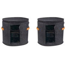2X Scatola Portacappelli Tonda - Scatola Porta Cappelli Pieghevole con Coperchio per Vestiti Imbottiti E Giocattoli per Animali, Scatola Organizer per