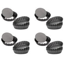 24 Stuks Eiertaartvormen, 3 Inch Taartvormpjes Verwijderbare Bodem, Cupcake Cake Muffinvorm Tin Pan Bakgereedschap