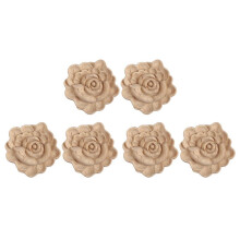 6X Furniture Sculture del Legno Appliques Vintage Nautical Decor Cabinet Porta Decalcomanie  Fiori Modello Intagliato del Legno