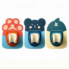 No Drill Shower Head Holder, Self Adhesive Adjustable Wall Mount Bracket for Bathroom, 3pcs Cartoon Bear Paw Fish Styles