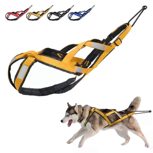 Dog Sledding Harness X-Back Adjustable Nylon Vest for Pulling Sport Training