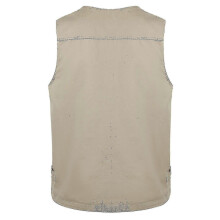 (L, Khaki) Men"s Outdoor Vest Leisure Jacket Lightweight Vest With Zip Many Pockets