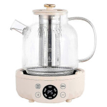 Electric Glass Kettle 500W Rapid Boil Smart Touch Panel 12h Timer 2L Borosilicate