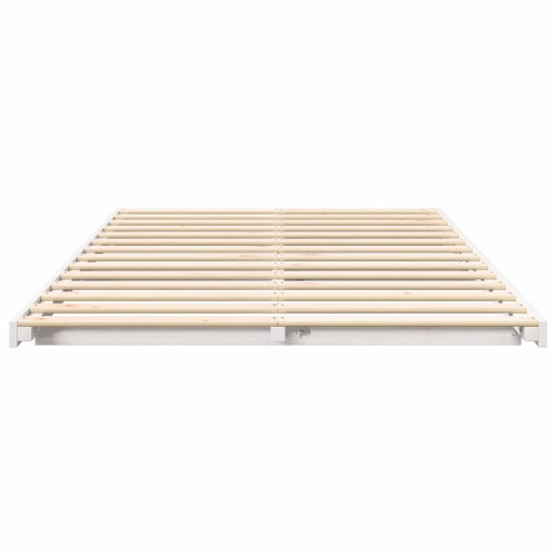 VidaXL vidaXL Bed Frame White 135 x 190 cm Solid Pine Wood 1