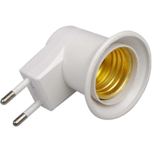 E27 Lamp Holder with On/Off Switch, EU Plug, White - Compatible with Standard LED Bulbs 1