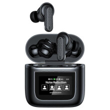 (Black, Multicolor) YW05 In-Ear Bluetooth Headset HiFi Sound ENC Wireless Earphone with Touch Screen Charging Bin - Gold