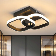 Plafoniera moderna quadrata da 22W 2300lm, luce bianca calda, in acrilico e alluminio.