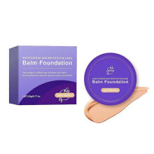 Foundation 20g Cocoa Color (Purple with Puff) 20g New Foundation Cream Lightweight Hydrating Nude Makeup Long-lasting Waterproof Oil Control Concealin