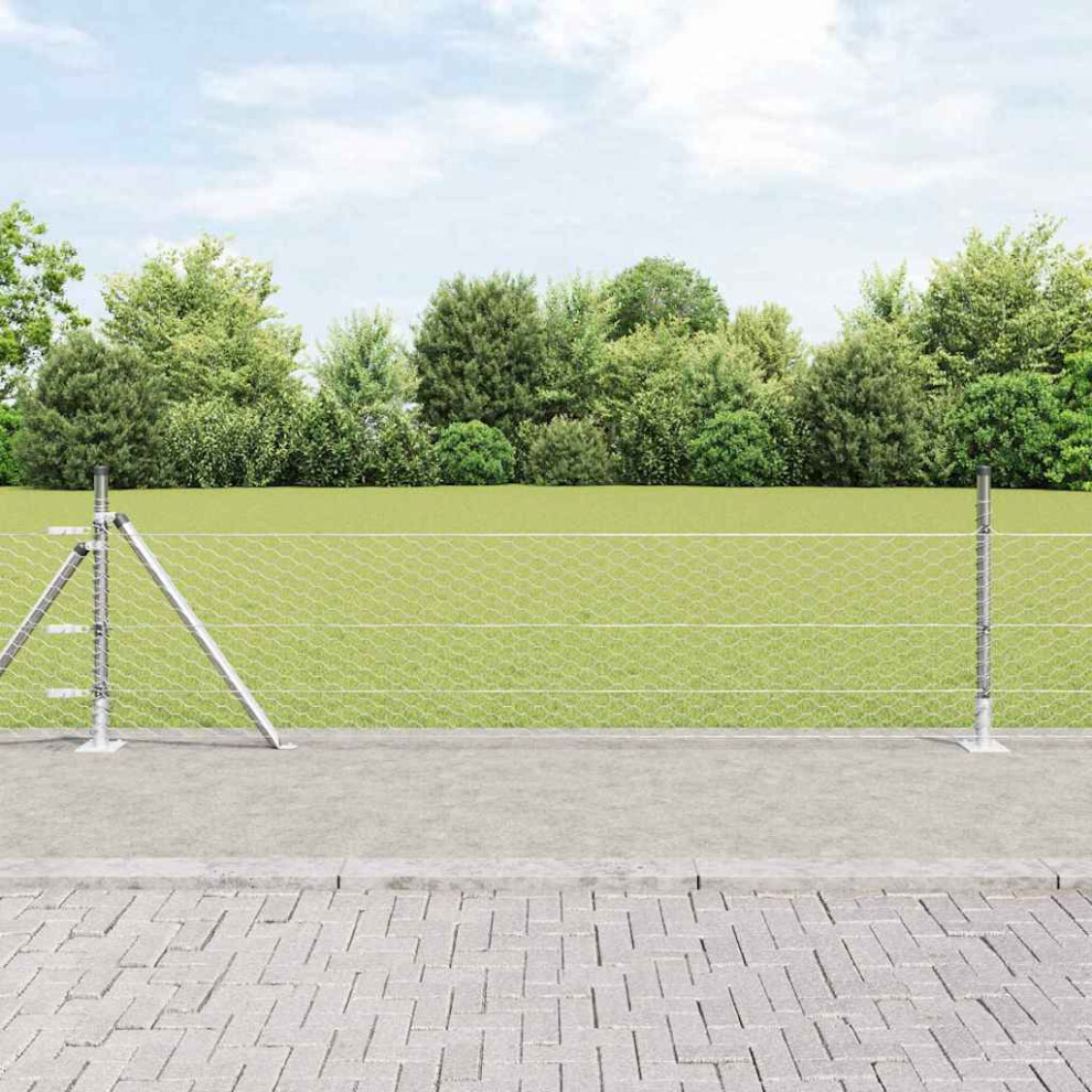 Vidaxl Welded Wire Fence With Concrete Base 100 X 0.4 M (W X H)