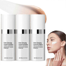 (3pcs) Foundation Colour Changing, Waterproof Naturally Blends Moisturising Face Foundation, Full Coverage Tinted Sunscreen_c*