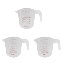3X 500ml Home Lab Messbecher Krug Kunststoffgriff Ausgussbehälter