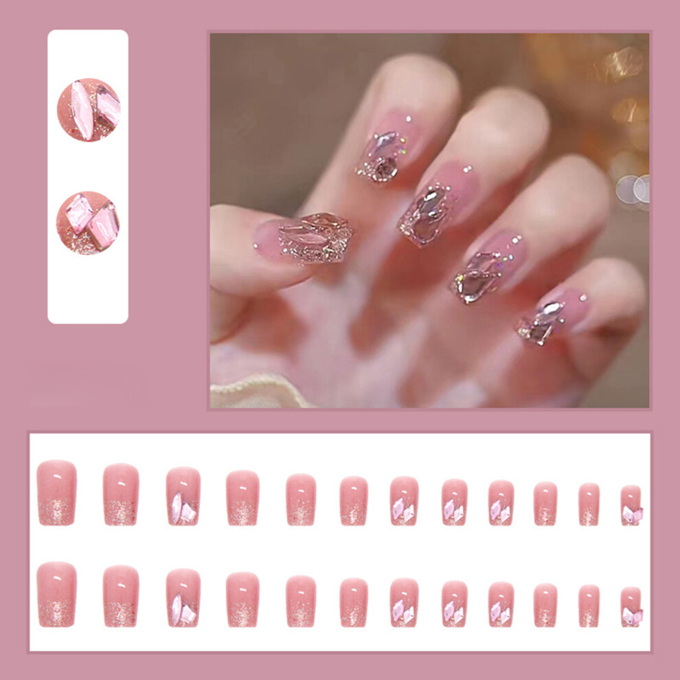 Dachuang Beauty Glitter Rhinestone Fake Nails For Women