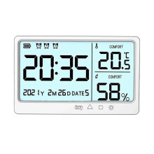 Room Thermometer Hygrometer Digital Humidity Meter Temperature Monitor Electronic Alarm Clock with T