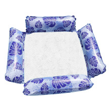 (Dark Blue, Turtle leaf) Inflatable Hammock with Stand for Pool & Beach