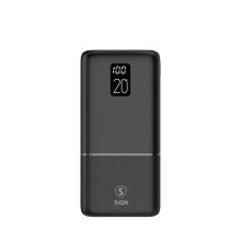 Jel rendkívül erős Q.C Powerbank 20 000 mAh, 2,1 A - fekete