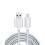 USB-villámkábel, 2,4A, 2m, nylon - ezüst 1