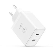 Dual USB-C PD töltő 40W - Fehér