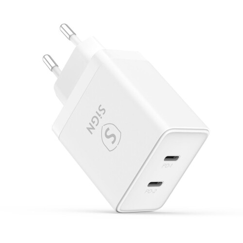 Dual USB-C PD töltő 40W - Fehér