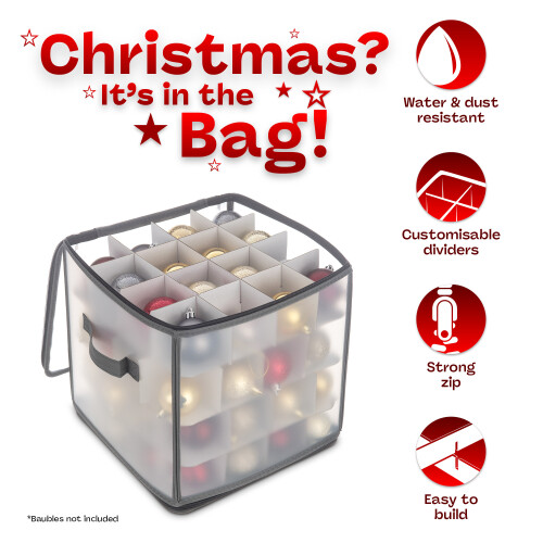 64 Christmas Bauble Storage Bag - Grey 2