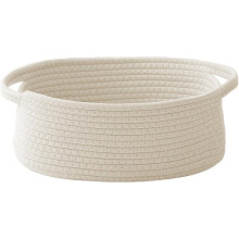 Woven Basket,Small Rope Storage Bin with HandlesOrganizer for Shelves Closets,Basket Empty for Books,Dog Toys