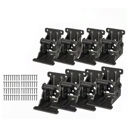 8PC 90 Degree Folding Table Leg Brackets Self Lock Foldable Hinge DIY Heavy Load