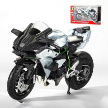 (Silver Blue, Multicolor) 1:12 Kawasaki H2R Motorcycle Model Diecast Collectible Toy Replica Bike Display Piece - Black