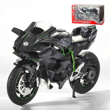 (Black, Multicolor) 1:12 Kawasaki H2R Motorcycle Model Diecast Collectible Toy Replica Bike Display Piece - Black