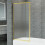 Living And Home Fixed Framed Over Bath Shower Screen in Gold 1