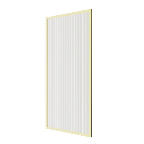 Living And Home Fixed Framed Over Bath Shower Screen in Gold 2