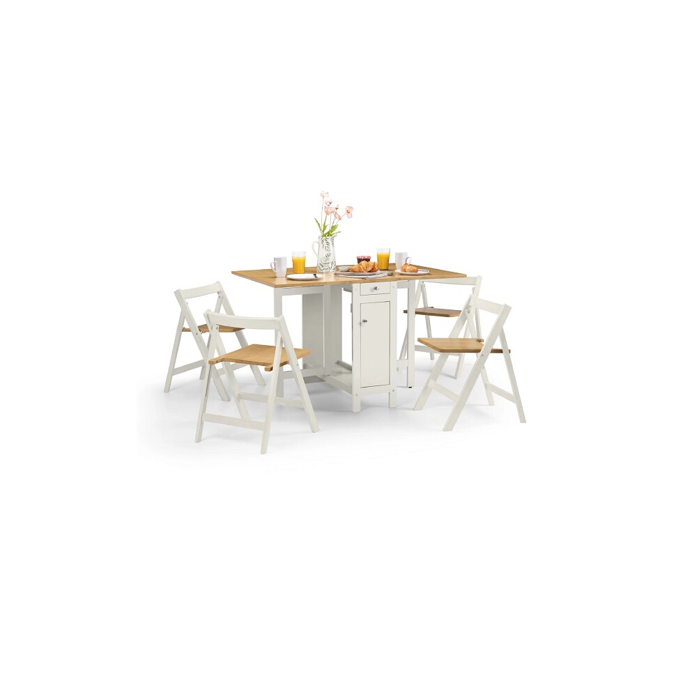 Julian Bowen Unisex White Savoy Compact 4 Seater Dining Set - Image 7