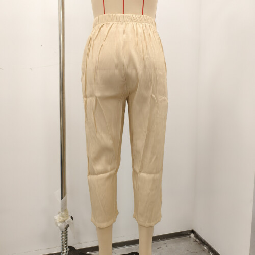 Damenhose, elastische Taille, lässige Business-Hose,-Schwarz L 1