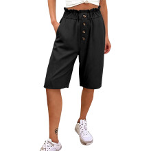 Linen Pants Women Linen Pants Lightweight Pants for-Black S