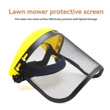 Garden Grass Trimmer Safety Helmet Hat with Full Face Mesh Protective Mask for Logging Brush Cutter with Replacement Net