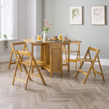 Savoy Folding Dining Set with 4 Chairs Light Oak