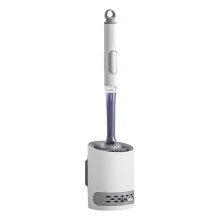 Detergent Refillable Toilet Brush Wall-Mounted Long Handle Silicone Brush for Corner Cleaning Tools Bathroom Accessories