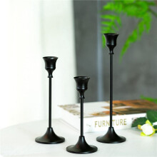 Taper Candle Holders Black Candlestick Set of 12 Candle Stick Long Holder for Fireplace Dining Table Home Decoration