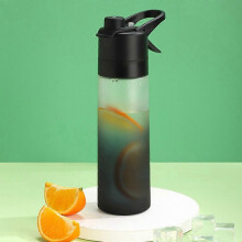 (Black, Multicolor) AS Portable Mist Spray Water Bottle 650ml PC PP Sports Hydration Cup (BPA Free, No FDA) - Green