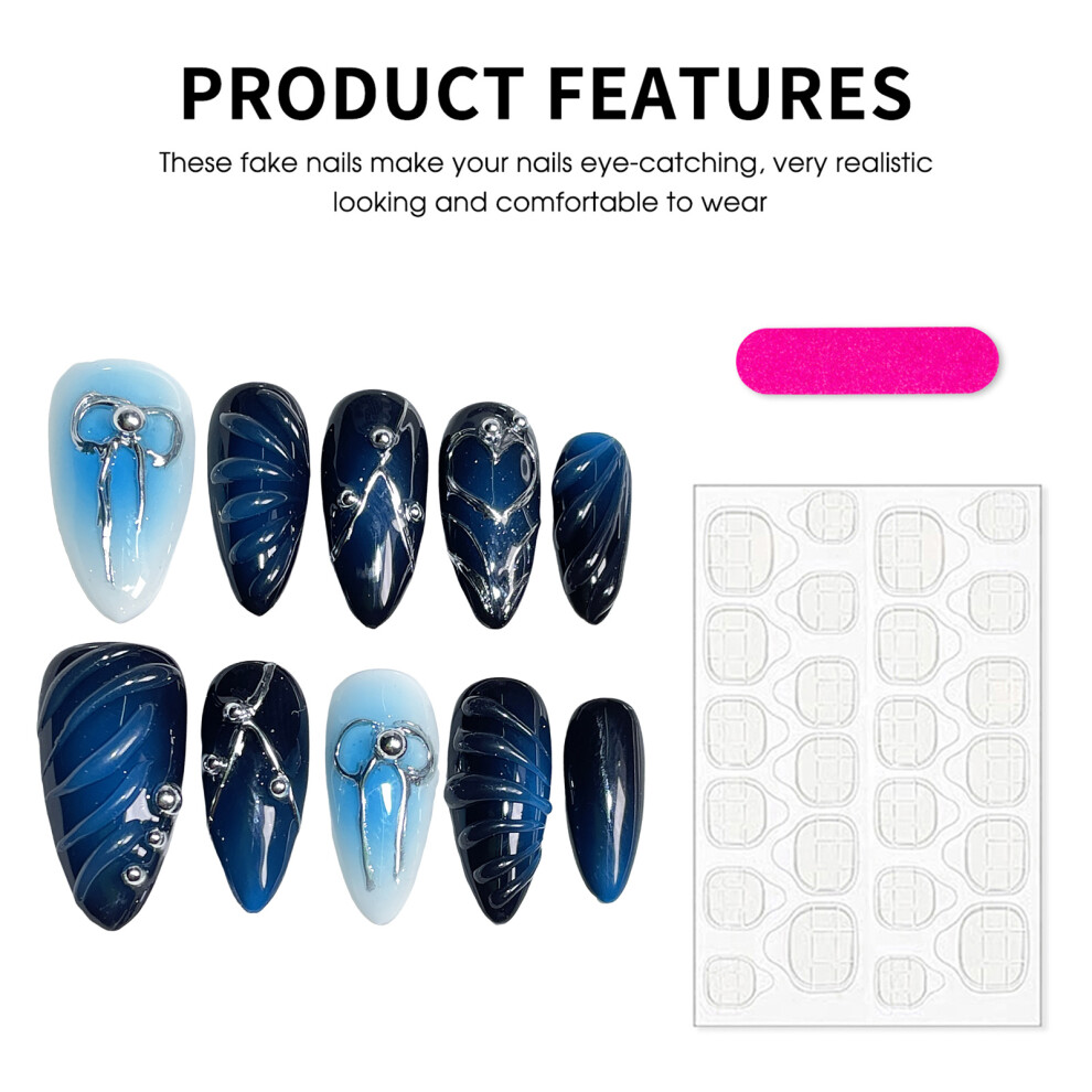 Creation-3C (Almond, S) Party Almond Nails With Blush Design
