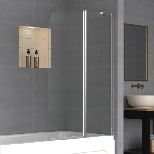 Living And Home 2-Section 180°Pivot Over Bath Shower Screen 2