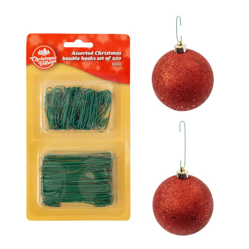 Christmas Bauble Hooks Set of 200 - Green 1