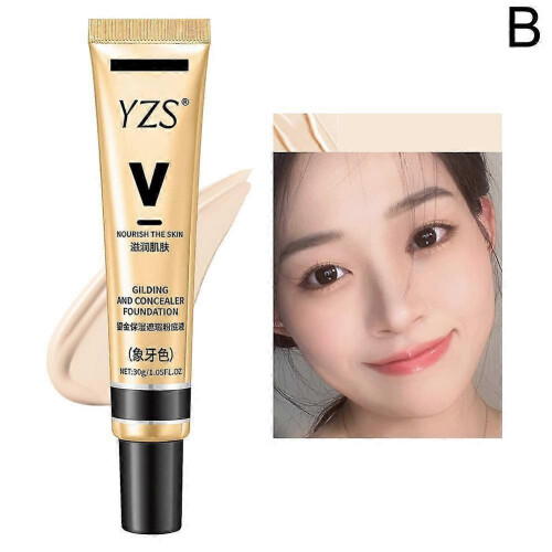 (Ivory white) Long Lasting Foundation Cream Deep Dark Circles Marks Cover Spots Moisturize