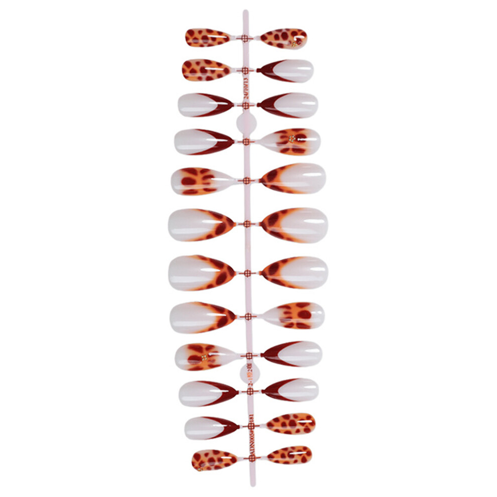 Phui-Pet-Supplies French Tip Fake Nails - Chip & Smudge Proof