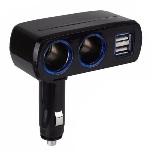 SHUNWEI 2 Ways Cigarette Lighter Socket  12V 3.1A 80w Dual USB Socket Charger 2