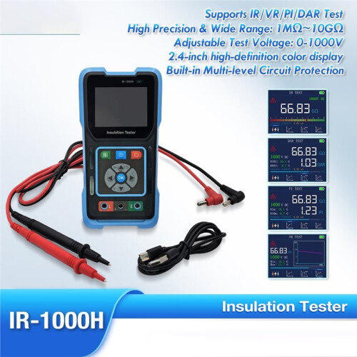 IR-1000H Digital Insulation Resistance Tester IR/VR/PI/DAR Test Multi-Level Circuit for Electrical Maintenance 2