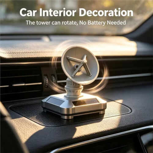 Car Rotating  Model Ornament, Round  Shape, Automatic Rotation for Car Control Panel Desktop Decor
